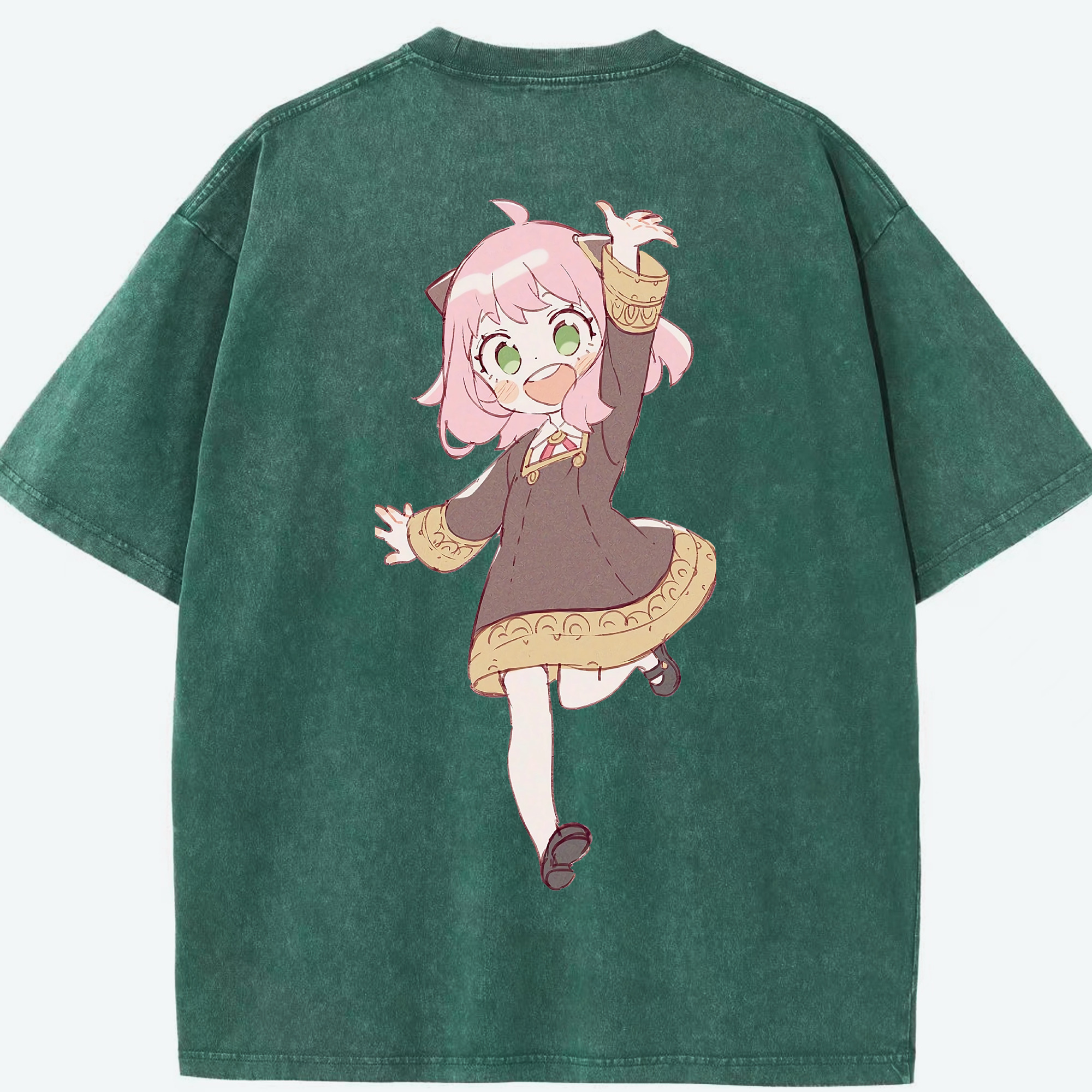 （画像用） SPY×FAMILY间谍家家酒 綿100% ヴィンテージ風 半袖Tシャツ（背面プリント）